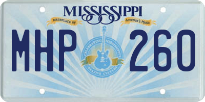 MS license plate MHP260