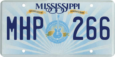 MS license plate MHP266