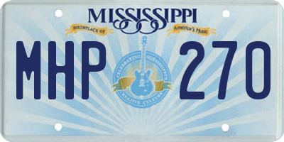 MS license plate MHP270