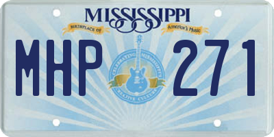 MS license plate MHP271