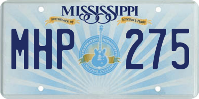 MS license plate MHP275