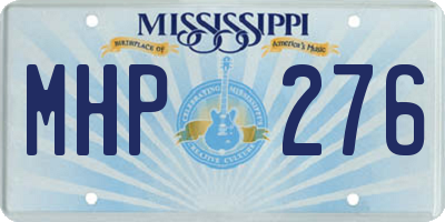 MS license plate MHP276