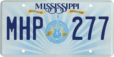 MS license plate MHP277