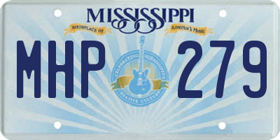 MS license plate MHP279