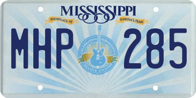 MS license plate MHP285