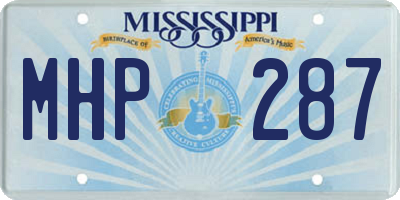 MS license plate MHP287