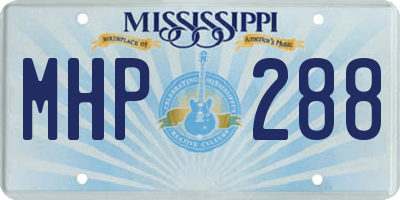MS license plate MHP288