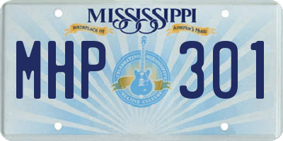 MS license plate MHP301