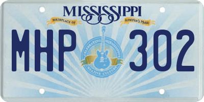 MS license plate MHP302