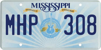 MS license plate MHP308