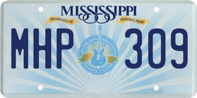 MS license plate MHP309