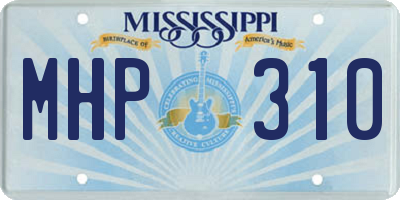 MS license plate MHP310