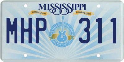 MS license plate MHP311