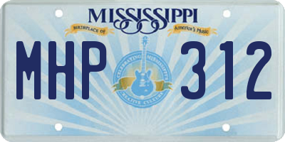 MS license plate MHP312