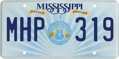 MS license plate MHP319