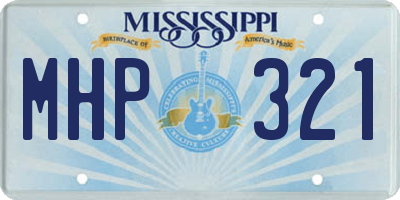 MS license plate MHP321