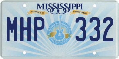 MS license plate MHP332