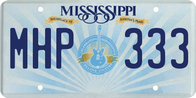 MS license plate MHP333