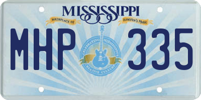MS license plate MHP335