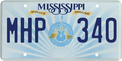 MS license plate MHP340