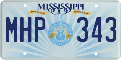 MS license plate MHP343