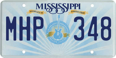 MS license plate MHP348