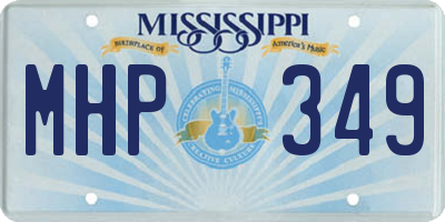 MS license plate MHP349
