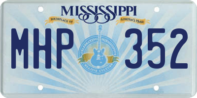 MS license plate MHP352