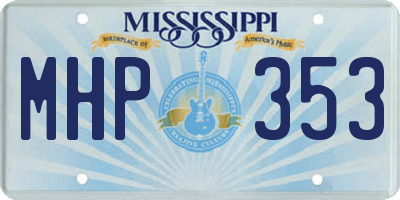 MS license plate MHP353