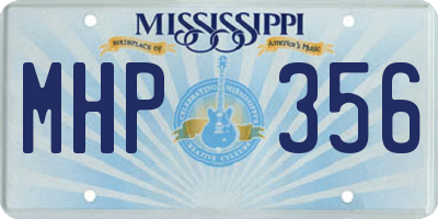 MS license plate MHP356