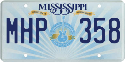 MS license plate MHP358