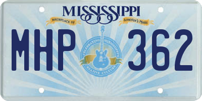 MS license plate MHP362