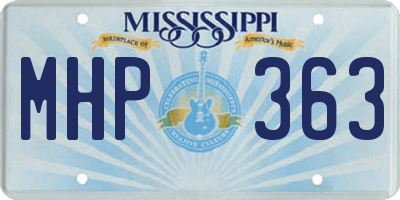 MS license plate MHP363