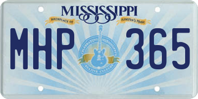 MS license plate MHP365