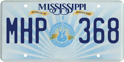 MS license plate MHP368