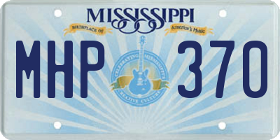 MS license plate MHP370