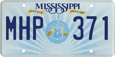 MS license plate MHP371