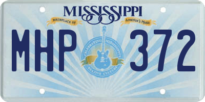 MS license plate MHP372
