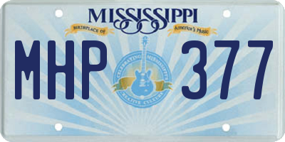 MS license plate MHP377