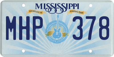 MS license plate MHP378