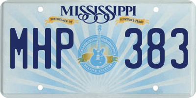 MS license plate MHP383