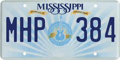 MS license plate MHP384
