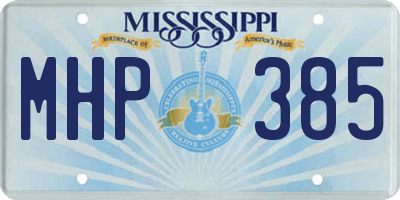 MS license plate MHP385