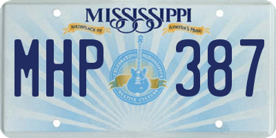 MS license plate MHP387