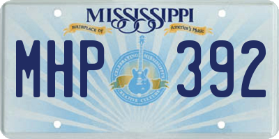 MS license plate MHP392