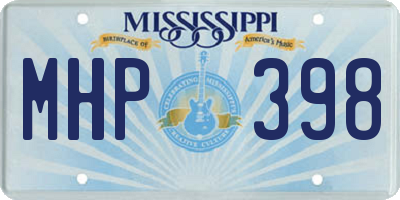 MS license plate MHP398