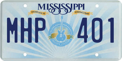 MS license plate MHP401