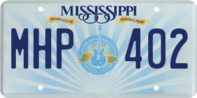 MS license plate MHP402