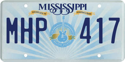 MS license plate MHP417