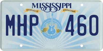 MS license plate MHP460
